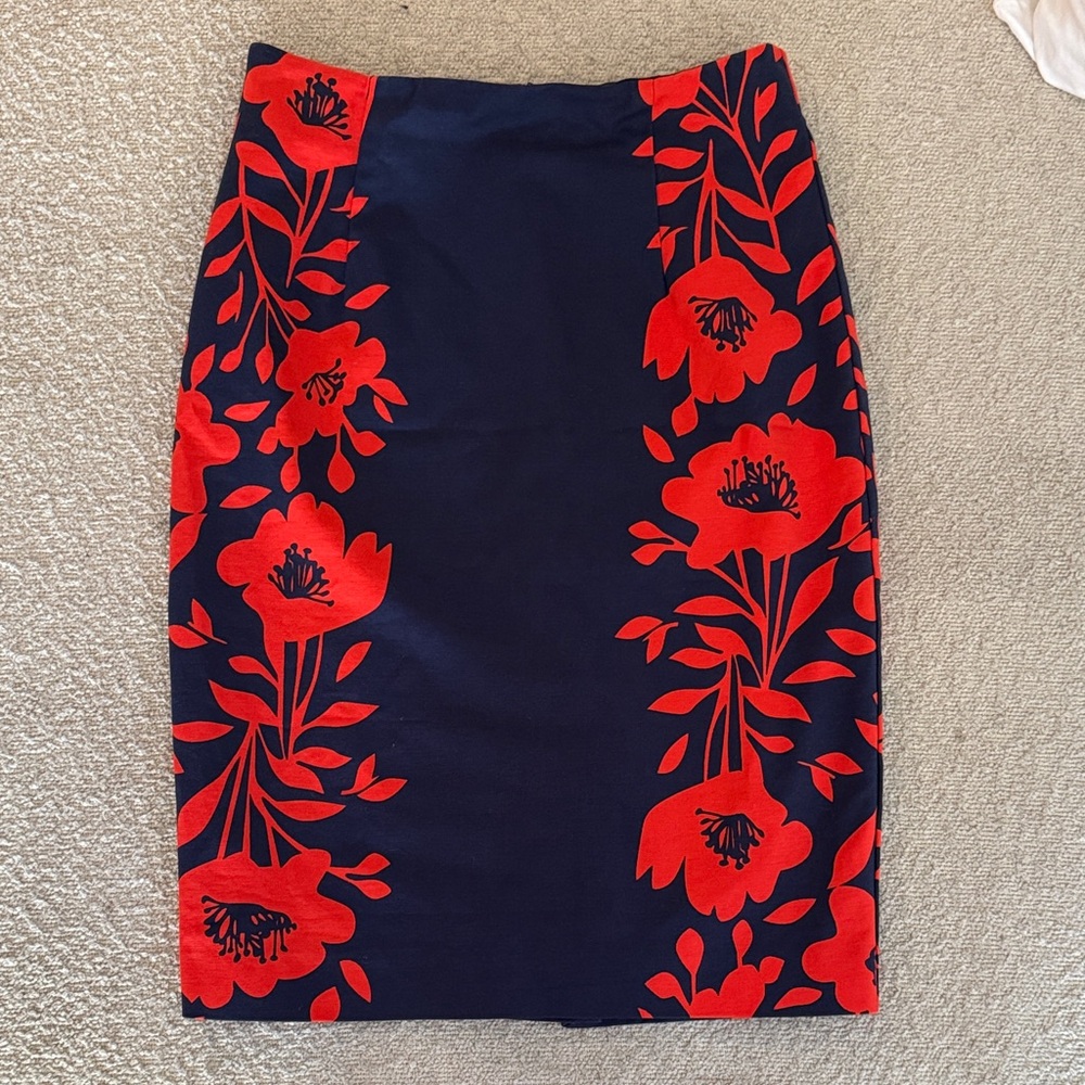 Boden - Floral Red and Navy Women's Skirt